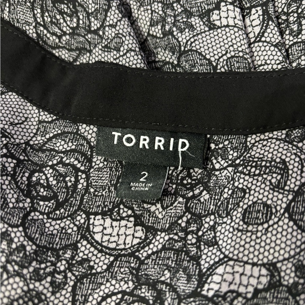 Torrid Black Lace Design Blouse - Picture 3 of 3